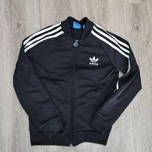 Adidas Kids Black Track Jacket Boys Size 9/10